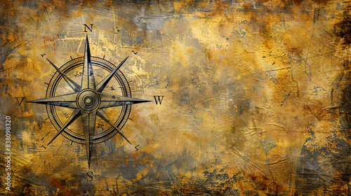 Vintage Compass on Grunge Background photo