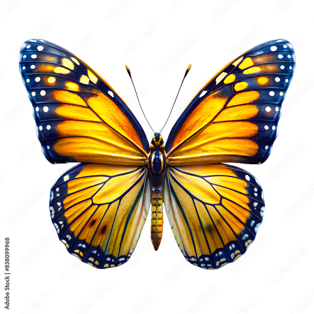 Fototapeta premium PNG A Vibrant Yellow Monarch Butterfly