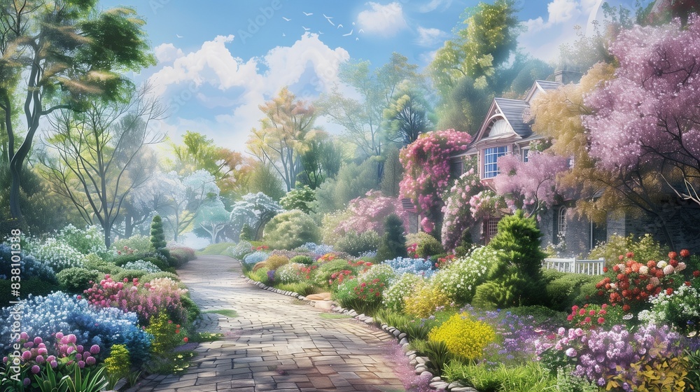 Blooming Garden Landscape