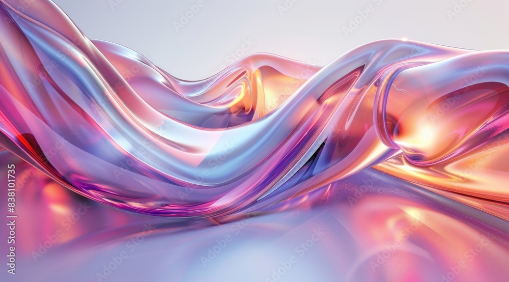 Abstract background with iridescent glass spiral Abstract background with iridescent glass spiral