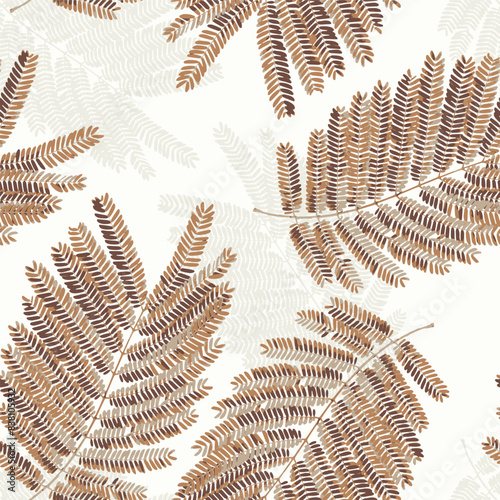 seamless fern brown theme mirror and shadows effect leaves background pattern designs