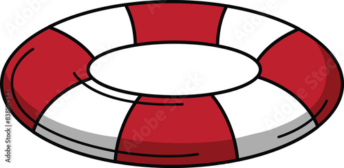 illustration of rubber ring outline isolated on white background vector
