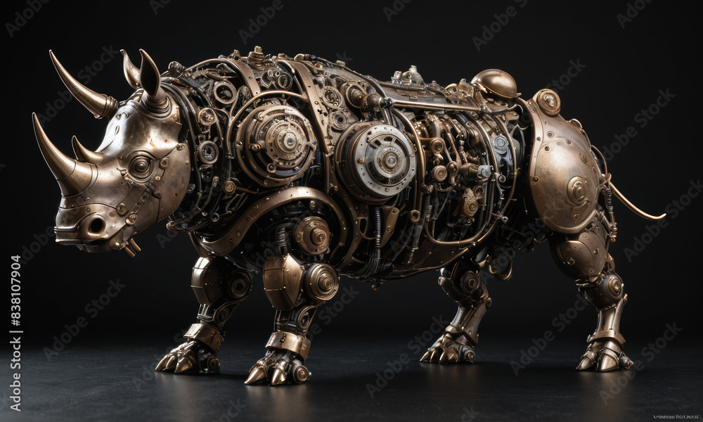 Mechanic Rhinoceros art. Animal Robot Steampunk style Mechanic Rhinoceros art. Animal Robot Steampunk style