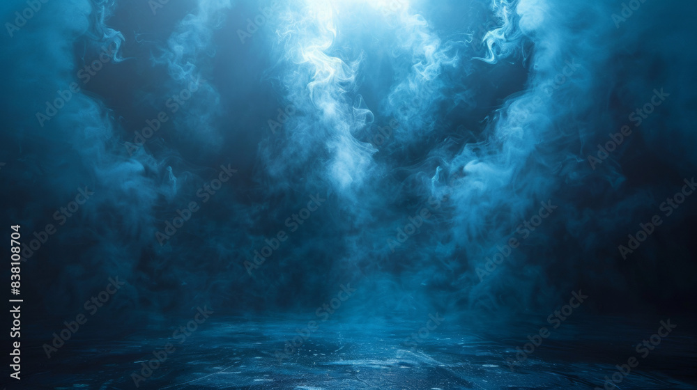 Ethereal blue mist swirls in a mystical atmospheric scene, with light beams cascading through, creating a tranquil, dreamlike ambiance. Perfect for creative designs. Ethereal blue mist swirls in a mystical atmospheric scene, with light beams cascading through, creating a tranquil, dreamlike ambiance. Perfect for creative designs.