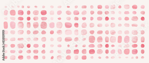 Hand drawn abstract dot art background vector. Wallpaper design with dot pattern with pink watercolor texture background. Design illustration for home decoration, card, poster, banner.