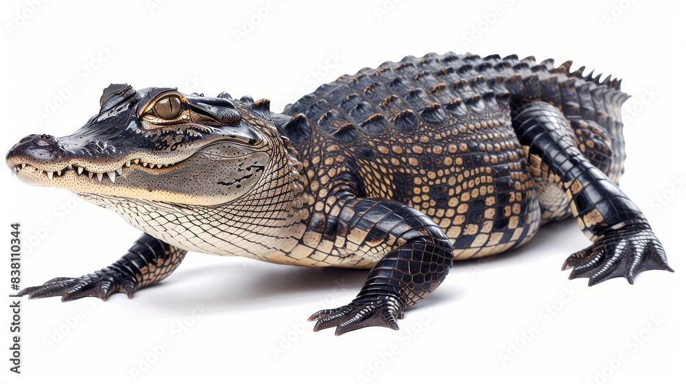 Isolated crocodile on transparent background - Generative AI Isolated crocodile on transparent background - Generative AI