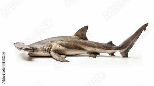 This is an image of a hammerhead shark on a white background generated by generative AI
