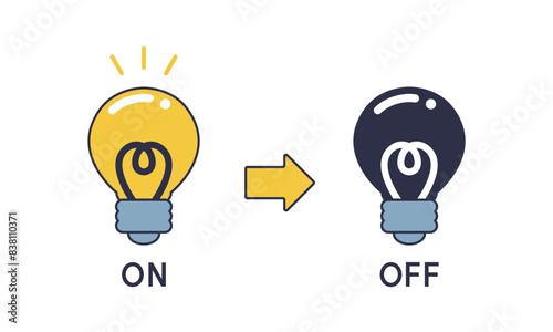 電球のONとOFF　節電のイメージ
