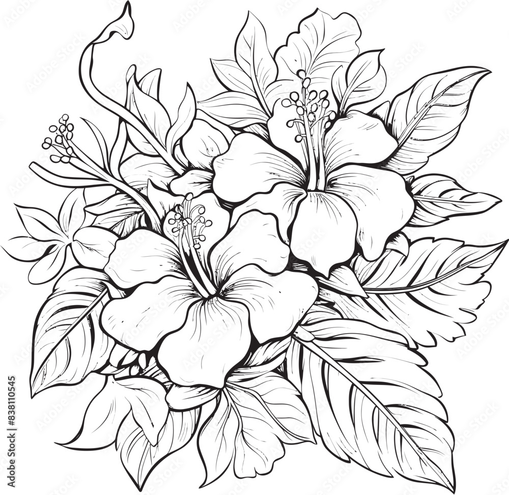 Fototapeta premium Tropical Bloom Vector Symbolic Icon Design Exotic Plant Artwork Creative Logo Vision