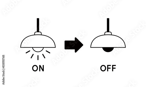 電球のONとOFF　節電のイメージ