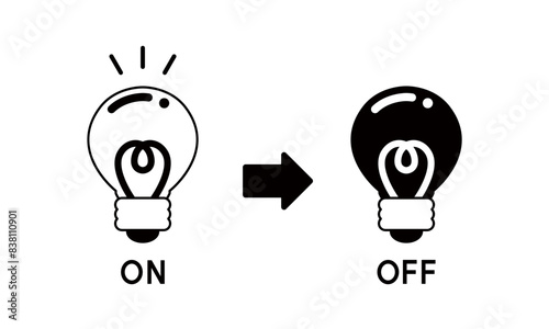電球のONとOFF　節電のイメージ