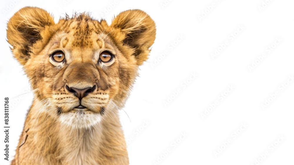 Obraz premium Generated AI of a lion cub on a transparent background