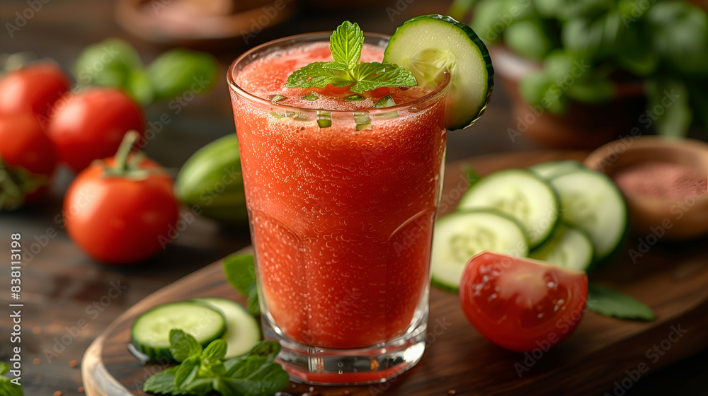 custom made wallpaper toronto digitalInvigorating glass of cold pressed red juice with cucumber, tomato, honey