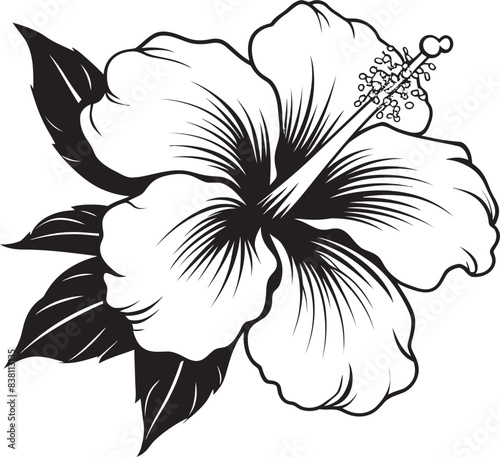 Wallpaper Mural Leafy Hibiscus Greenery Sleek Graphic Evolution Hibiscus Blossom Vector Creative Logo Vision Torontodigital.ca