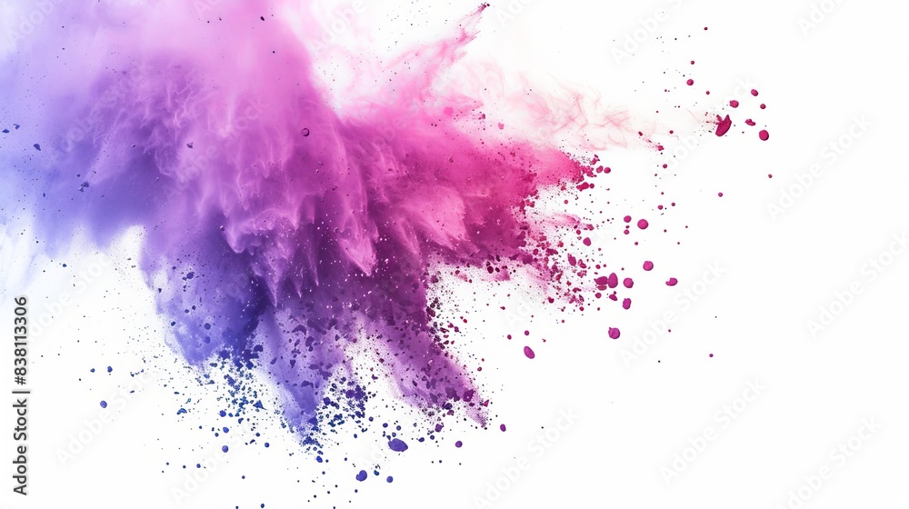 An isolated background of purple explosion smoke - generative AI