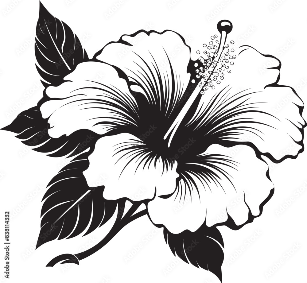 Obraz premium Hibiscus Vector Art Creative Logo Vision Tropical Hibiscus Artwork Natural Iconic Creation