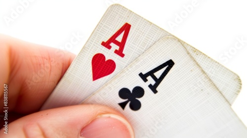 Background of a transparent two ace poker hand.
