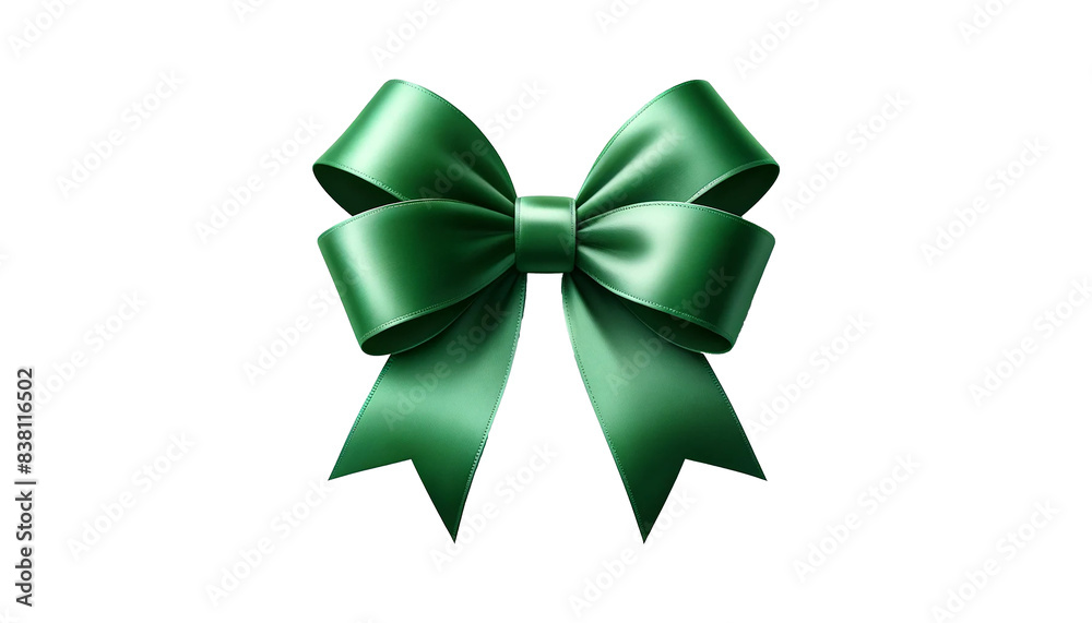 Green ribbon bow isolated on the transparent background. Green ribbon bow isolated on the transparent background.