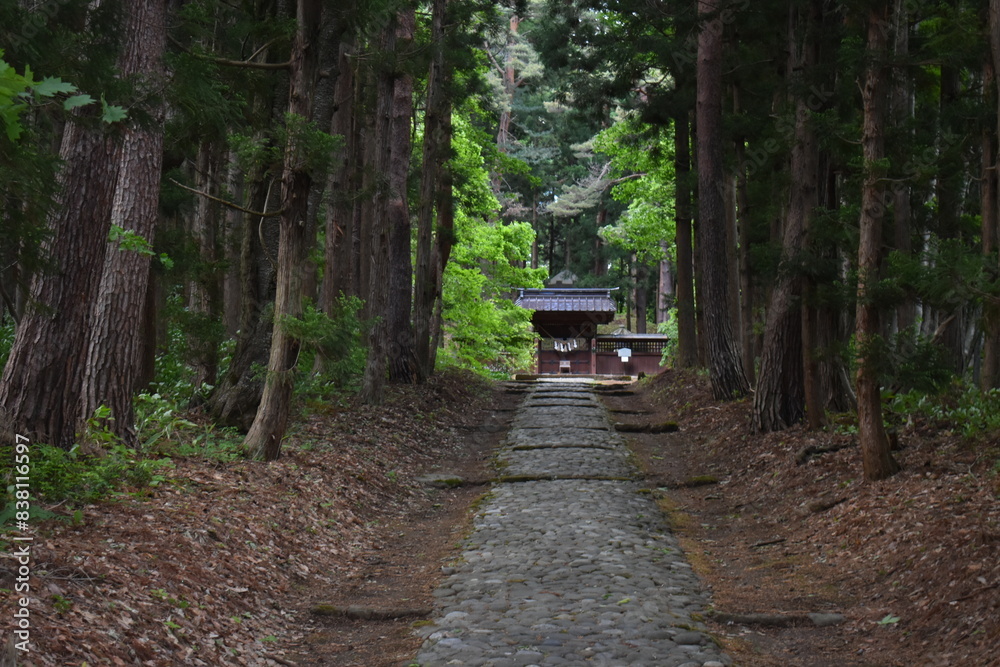 日本の福島県の名所　土津神社　周辺の風景