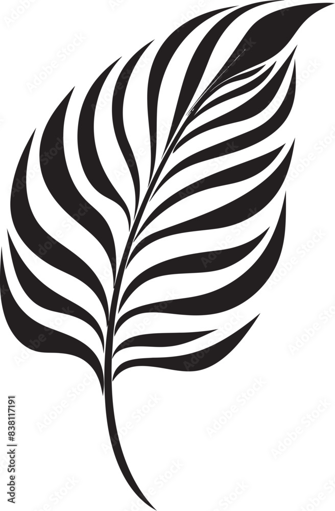 Obraz premium Exotic Essence Minimal Integration Leaf Fusion Abstract Graphic Art