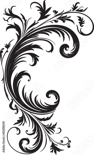 Vintage Botanical Detail Elegant Representation Elegant Victorian Corner Detail Retro Craftsmanship