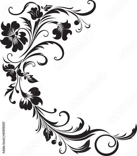 Delicate Victorian Floral Corner Elegant Expression Vintage Floral Corner Elegance Redefined in Design