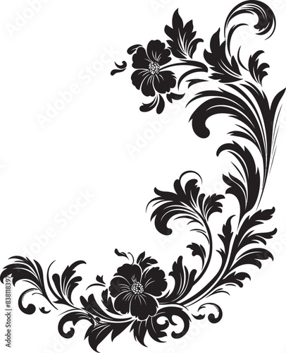 Victorian Era Floral Corner Nostalgia in Every Curve Vintage Botanical Corner Iconic Symbol of Serenity