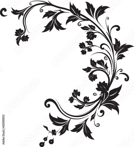 Vintage Botanical Detail Artfully Recreating Natural Splendor Floral Corner Frame A Classic Symbol of Artisan Craft