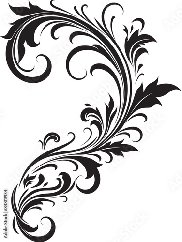 Vintage Style Floral Corner Symbolizing Timeless Beauty Floral Corner Emblem Classic Artistry in Every Detail