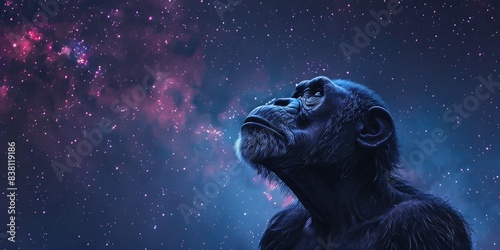 Ape Gazing at Starry Sky
