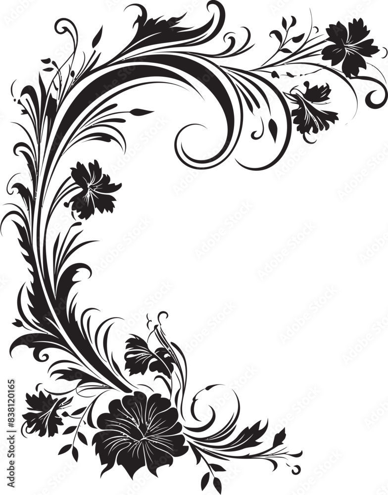Classic Floral Corner Emblem Nostalgia in Bloom Antique Floral Corner Illustration Retro Charm Restored Classic Floral Corner Emblem Nostalgia in Bloom Antique Floral Corner Illustration Retro Charm Restored