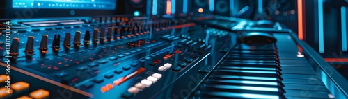 A futuristic digital audio workstation for professional music production photo