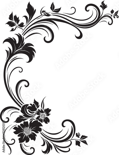 Vintage Style Floral Corner Timeless Appeal Restored Floral Corner Emblem Icon of Artistic Legacy