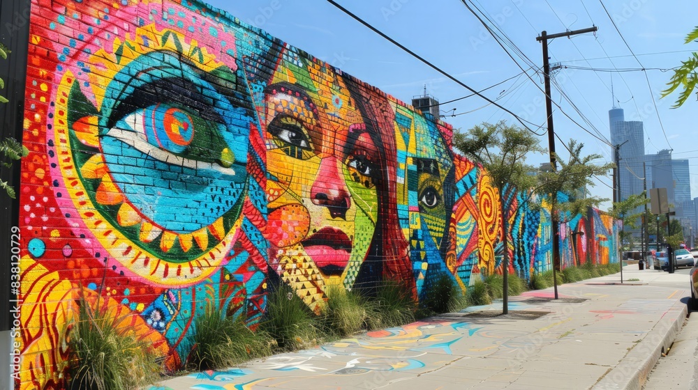 Fototapeta premium Urban Street Art: Highlight the creativity and vibrancy of urban street art,