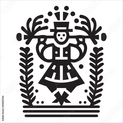folklore figure, vector illustration, silhouette