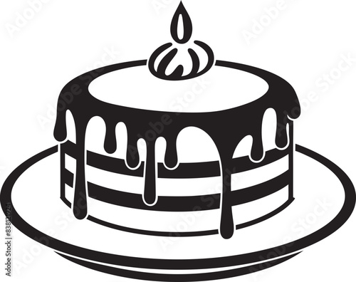 Classic Cake Iconography Artisanal Dessert Appeal Vintage Bakery Emblem Time Honored Cake Craft