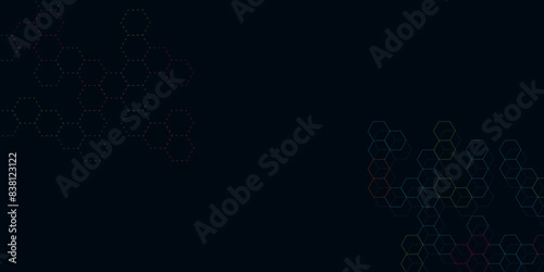 Vector Background of abstract black hexagon background design a dark honeycomb grid pattern, Black geometric background for design.