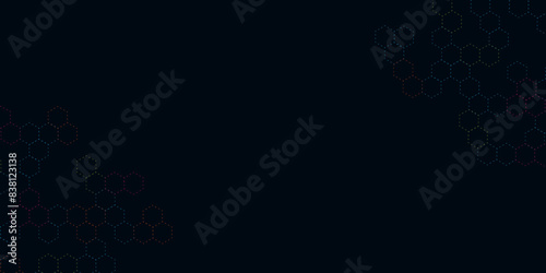 Vector Background of abstract black hexagon background design a dark honeycomb grid pattern, Black geometric background for design.