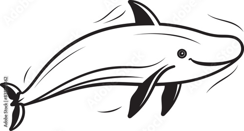 Playful Whale Icon Cheerful Marine Symbol Whirlpool Whale Design Spiraling Concept of Aquatic Life