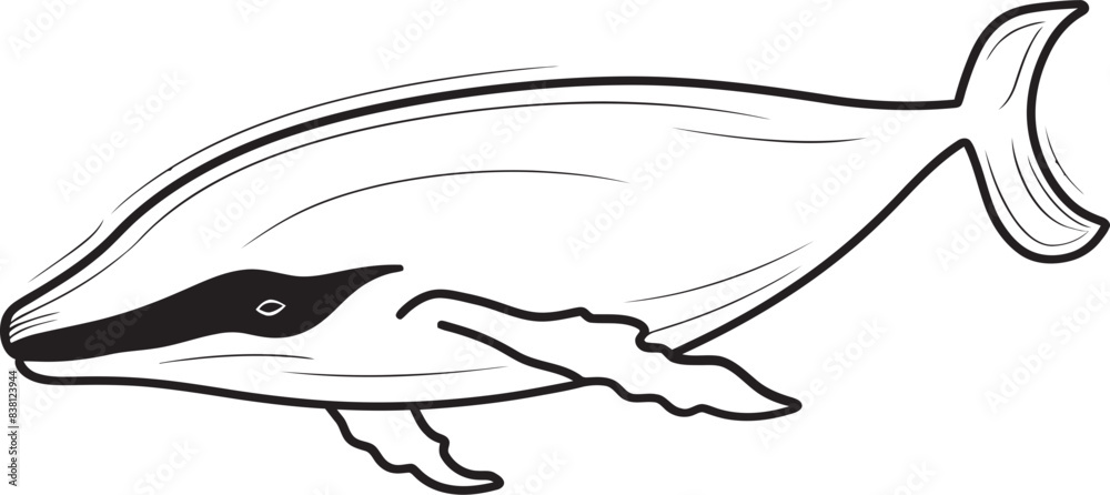 Obraz premium Whimsical Whale Emblem Playful Marine Concept Contemporary Whale Icon Modern Interpretation of Ocean Life