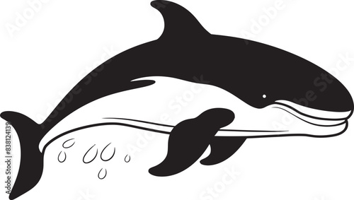 Geometric Whale Symbol Shapes of Aquatic Majesty Dynamic Whale Emblem Energetic Representation of Marine Life