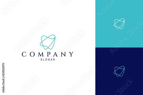 Abstract dental logo with simple line art design