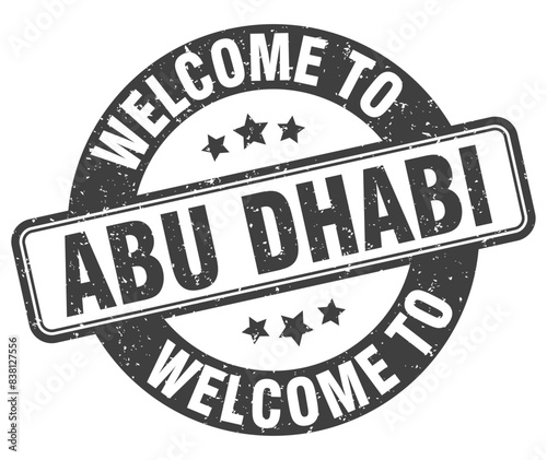 Welcome to Abu Dhabi stamp. Abu Dhabi round sign
