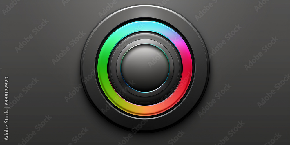 © www.freund-foto.de - Button in Regenbogenfarben und moderner Form aus Plastik