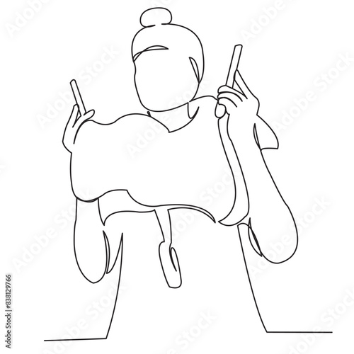 the stewardess gives instructions