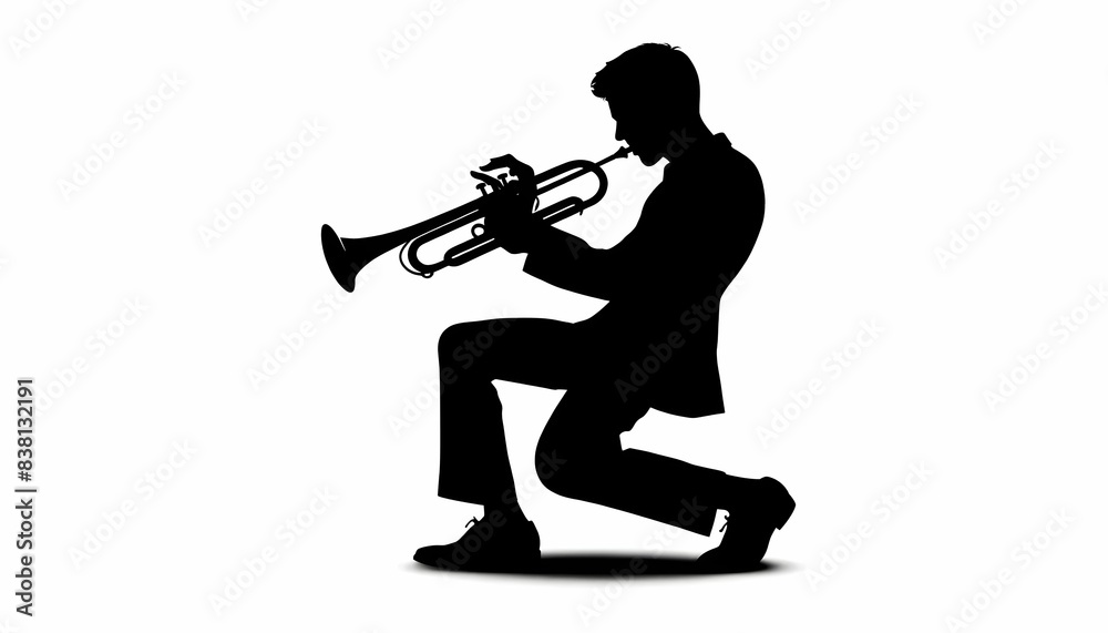 Silhouette of a trumpet player Silhouette of a trumpet player