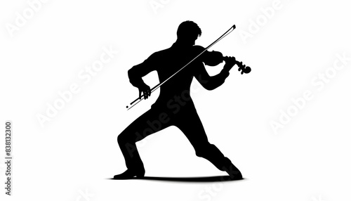 Silhouette of a person playing the violin