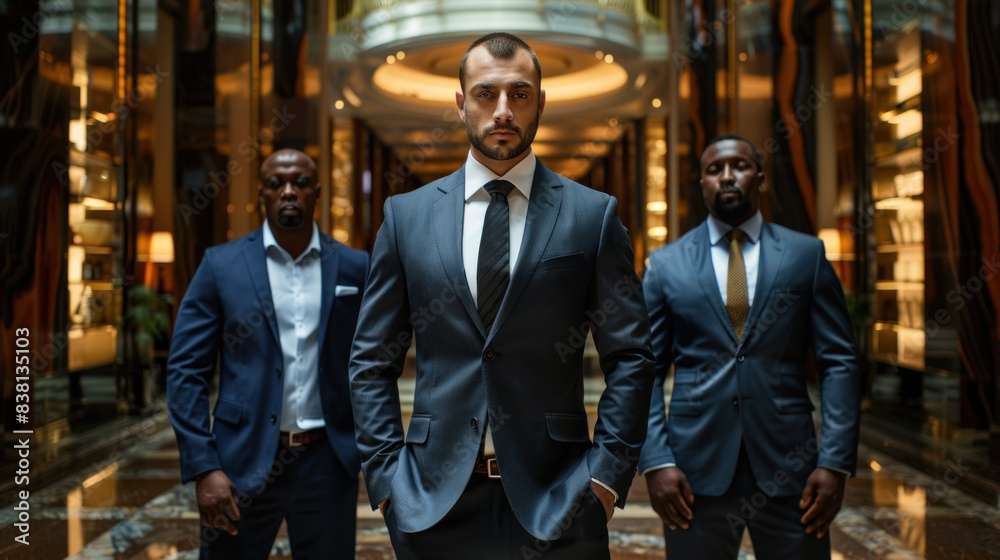 Group of serious business people or mafia members Group of serious business people or mafia members