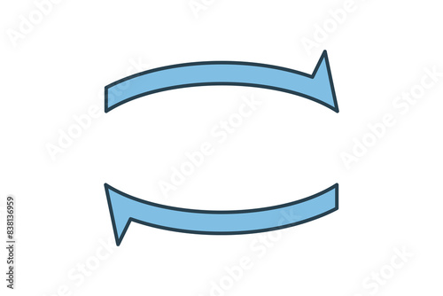Rotate icon. icon related to edit tool. suitable for web site, app, user interfaces, printable etc. flat line icon style. simple vector design editable