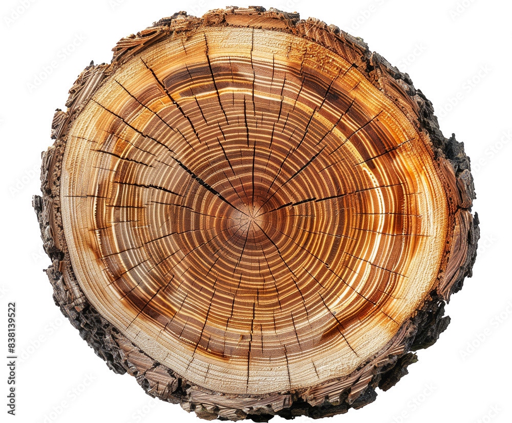 Tree log cross-section isolated on white Tree log cross-section isolated on white